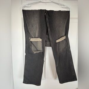 Hollister Women's Black Distressed Ultra High-Rise Mom Jeans